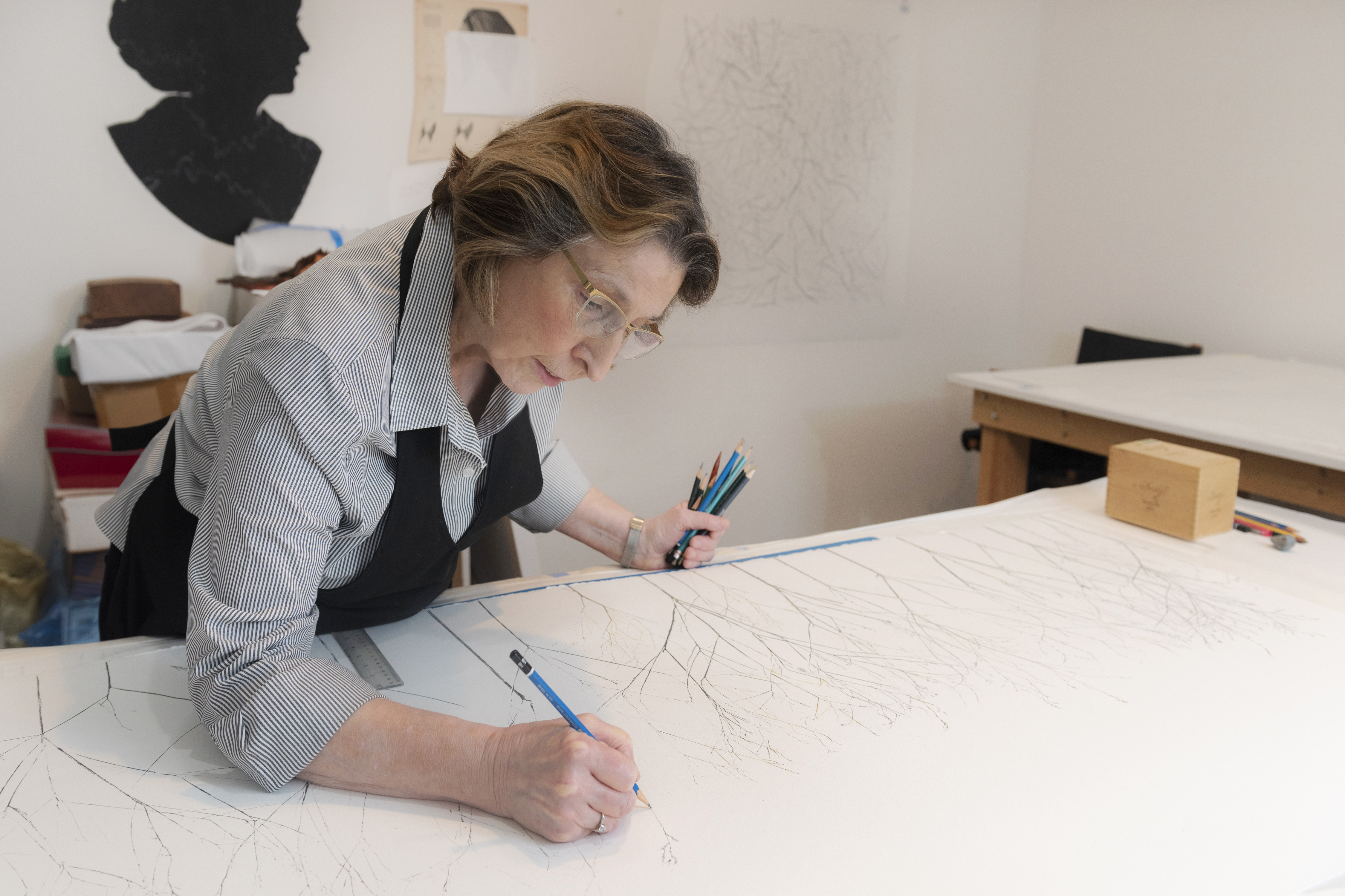 Linda Ridgway in her studio